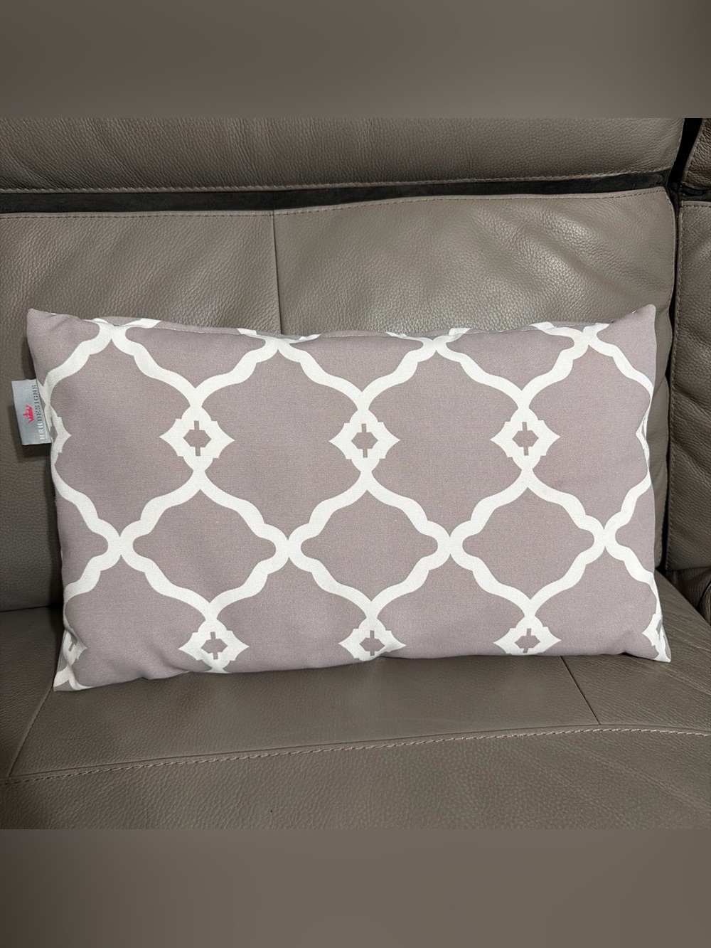Decorative Geometric Toss Pillow in Gray and White (Cover Only)